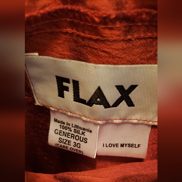 FLAX Silk, cowl neck blouse - "I LOVE MYSELF" - Size 3G - Rust - Picture 3 of 3